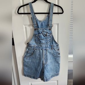 Vintage denim short overalls